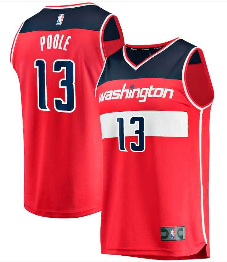 Men%27s Washington Wizards #13 Jordan Poole Red Icon Edition Stitched Jersey Dzhi
